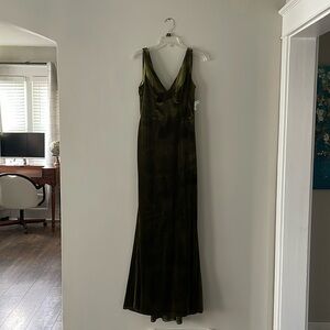 Velvet cowl back long dress